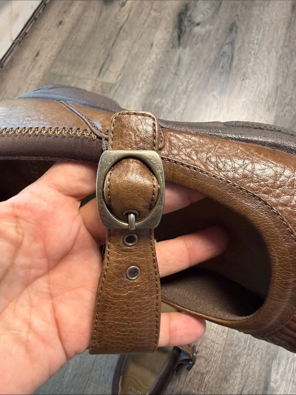 Dansko Brown Mary Jane Flats with Buckle Strap